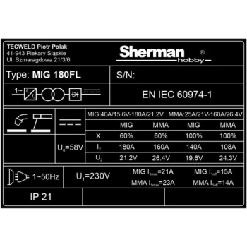 Sherman MIG 180FL